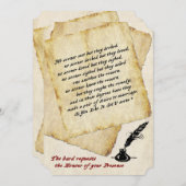 Shakespeare-Liebe-Zitate für Hochzeitsaufenthalte Einladung (Vorne/Hinten)