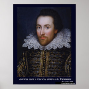 Shakespeare Liebes Zuviel junge Liebe Zitat Poster