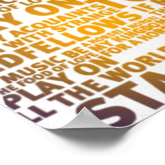 Shakespeare lila Gradiententext Poster (Ecke)