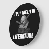 Shakespeare Literatur Fan Funny Funny Große Wanduhr (Winkel)