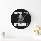 Shakespeare Literatur Fan Funny Funny Große Wanduhr (Zuhause)