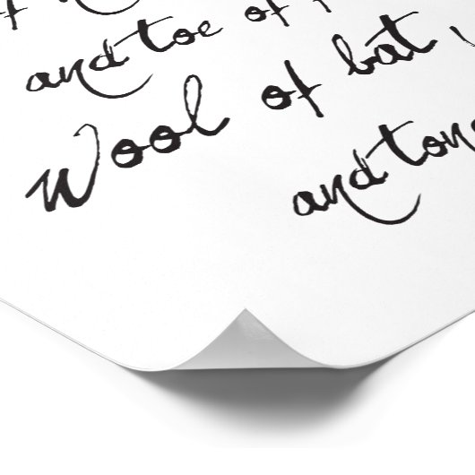 Shakespeare Macbeth Zauberspruch & Frosch Hallowee Poster (Ecke)