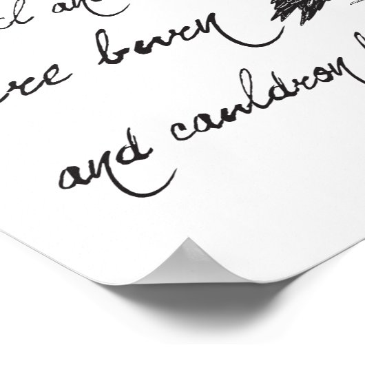 Shakespeare-Macbeth-Zauberspruch und -Halloween Poster (Ecke)