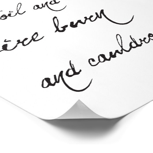 Shakespeare Macbeth Zitat und Spider Halloween Poster (Ecke)