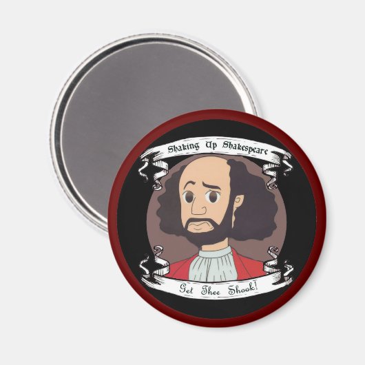 Shakespeare Magnet aufschütteln (Vorderseite/Rückseite)