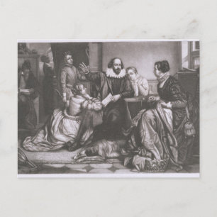 Shakespeare mit seiner Familie in Stratford, Recit Postkarte
