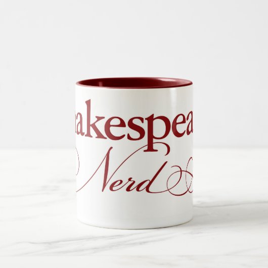 Shakespeare-Nerdkaffee-Tasse Zweifarbige Tasse (Mittel)