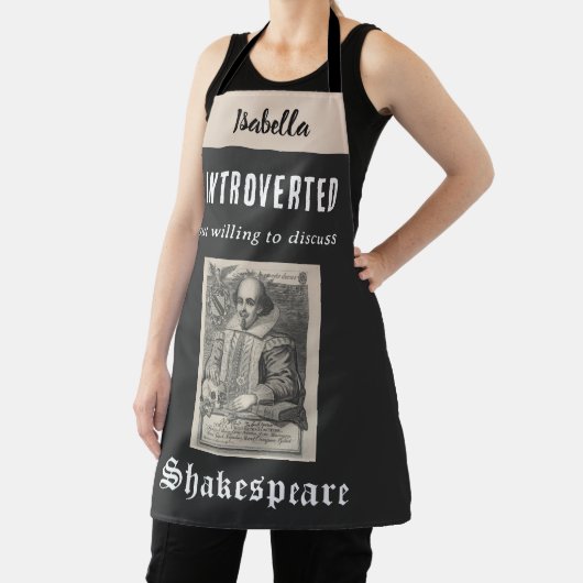 Shakespeare Picture Funny Personalisiert Introvert Schürze (InSitu)