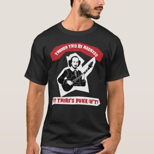 Shakespeare Pink Guitar Zitat T-Shirt (Vorderseite)