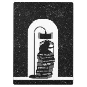 Shakespeare Plays für schwarze und weiße Katzen Klemmbrett (Rückseite)