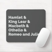 Shakespeare Plays I Mousepad (Mit Mouse)