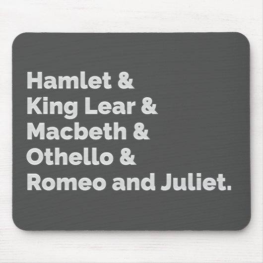 Shakespeare Plays I Mousepad (Vorne)