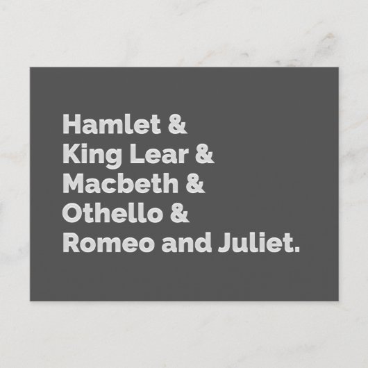 Shakespeare Plays I Postkarte (Vorderseite)