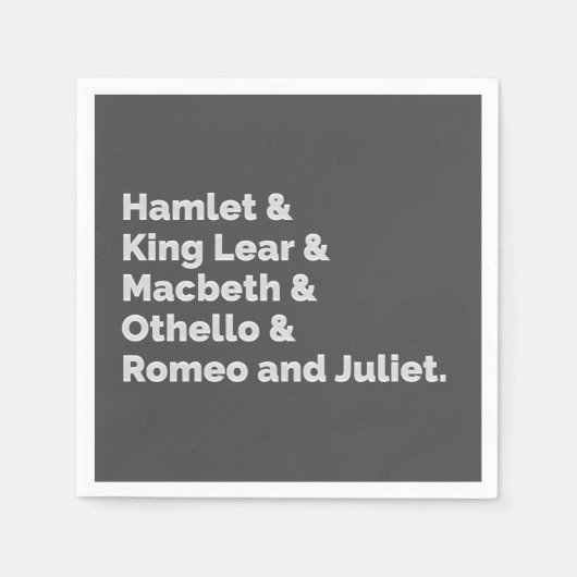 Shakespeare Plays I Serviette (Vorderseite)