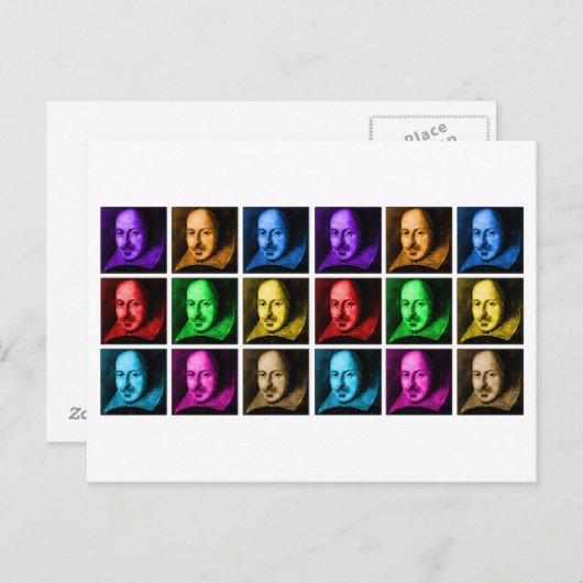 Shakespeare Pop Art Postkarte (Vorne/Hinten)