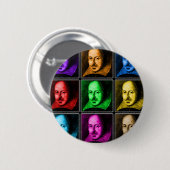 Shakespeare-Pop-Kunst Button (Vorne & Hinten)