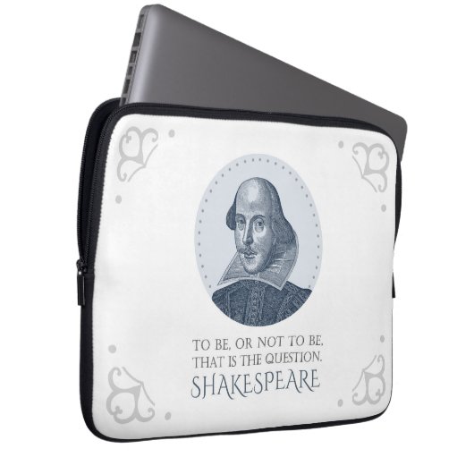 Shakespeare Portrait mit zu sein oder nicht zu zit Laptopschutzhülle (Vorne Rechts)