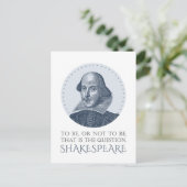 Shakespeare Portrait mit zu sein oder nicht zu zit Postkarte (Stehend Vorderseite)