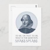 Shakespeare Portrait mit zu sein oder nicht zu zit Postkarte (Vorne/Hinten)