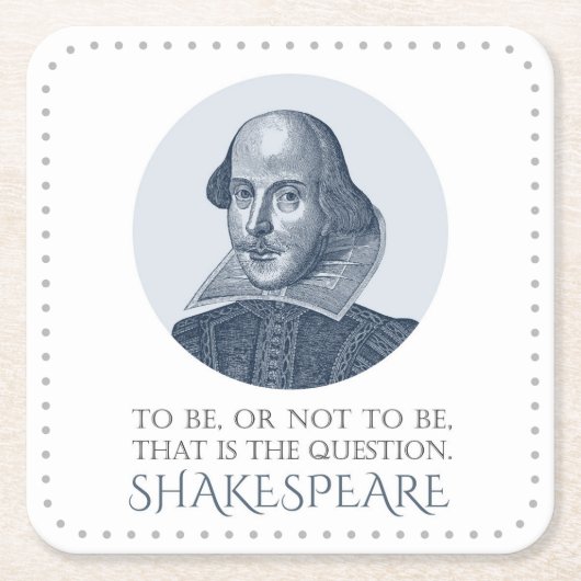 Shakespeare Portrait mit zu sein oder nicht zu zit Rechteckiger Pappuntersetzer (Vorderseite)