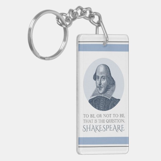 Shakespeare Portrait mit zu sein oder nicht zu zit Schlüsselanhänger (Vorderseite links)