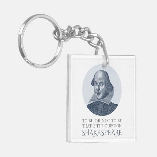 Shakespeare Portrait mit zu sein oder nicht zu zit Schlüsselanhänger (Vorderseite links)