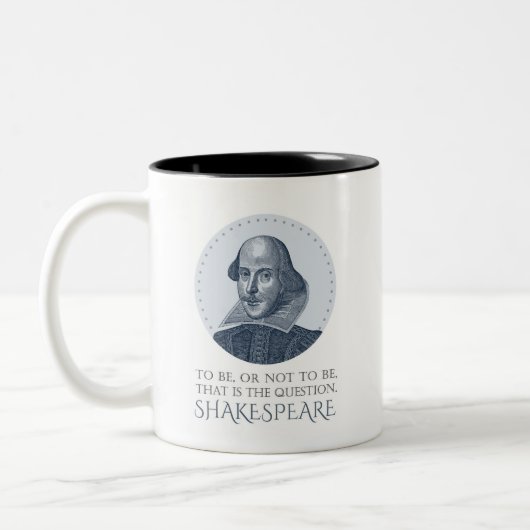 Shakespeare Portrait mit zu sein oder nicht zu zit Zweifarbige Tasse (Links)