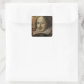 Shakespeare Portrait Quadratischer Aufkleber (Tasche)