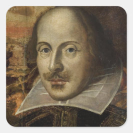 Shakespeare Portrait Quadratischer Aufkleber