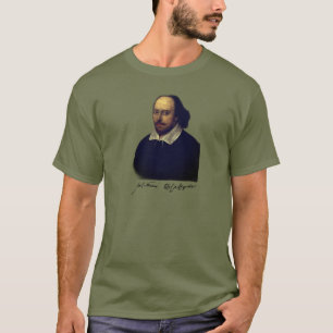 Shakespeare-Portrait und -Unterschrift T-Shirt