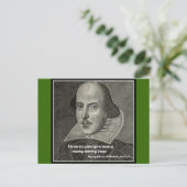 SHAKESPEARE-PORTRAT MIT QUOTE POSTKARTE (Stehend Vorderseite)