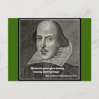 SHAKESPEARE-PORTRAT MIT QUOTE POSTKARTE