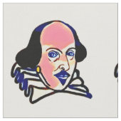 Shakespeare-Porträtgewebe - weißer Hintergrund Stoff (Nahaufnahme)