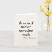 Shakespeare Quote Course of True Love Run Smooth Karte (Gelbe Blume)