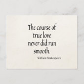 Shakespeare Quote Course of True Love Run Smooth Postkarte (Vorderseite)