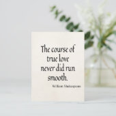 Shakespeare Quote Course of True Love Run Smooth Postkarte (Stehend Vorderseite)