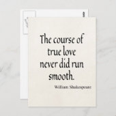 Shakespeare Quote Course of True Love Run Smooth Postkarte (Vorne/Hinten)