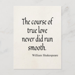 Shakespeare Quote Course of True Love Run Smooth Postkarte