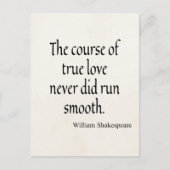Shakespeare Quote Course of True Love Run Smooth Postkarte (Vorderseite)