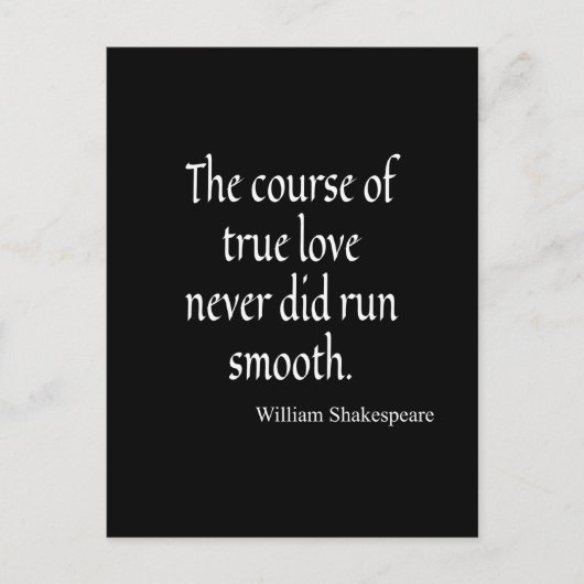 Shakespeare Quote Course of True Love Run Smooth Postkarte (Vorderseite)