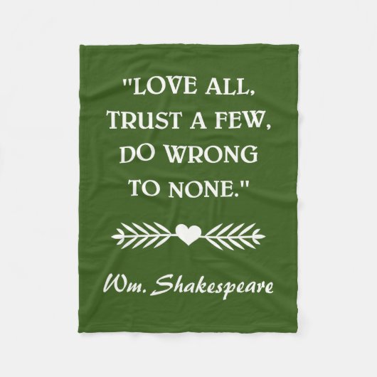 SHAKESPEARE QUOTE FLEECEDECKE (Vorderseite)