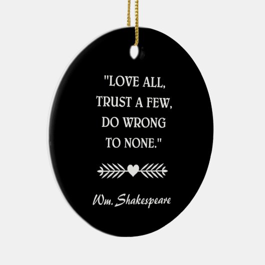 SHAKESPEARE QUOTE KERAMIK ORNAMENT (Rechts)