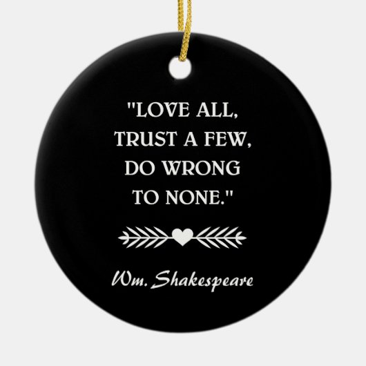 SHAKESPEARE QUOTE KERAMIK ORNAMENT (Vorne)