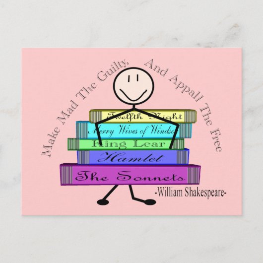 Shakespeare Quote Stick People Design Postkarte (Vorderseite)