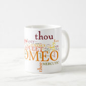 Shakespeare Romeo u. Juliet Wort-Wolke Kaffeetasse (VorderseiteRechts)