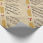 Shakespeare-Sonett 144 (CXLIV) auf Pergament Geschenkpapier (Ecke)