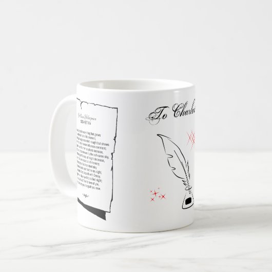 Shakespeare-Sonett 15 Kaffeetasse (Vorderseite Links)