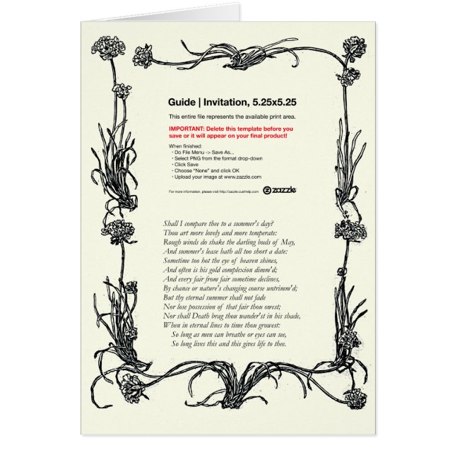 Shakespeare-Sonett # 18 (Vorne)