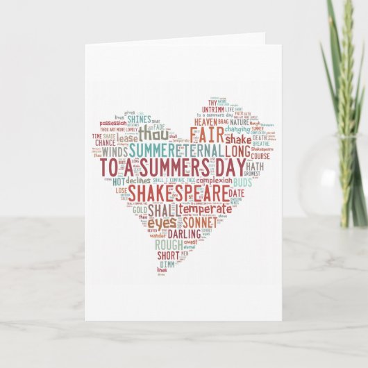 Shakespeare-Sonett 18 Karte (Vorderseite)