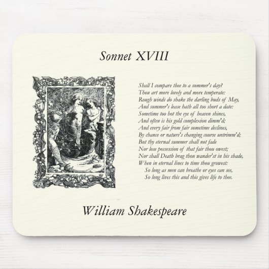Shakespeare-Sonett # 18 Mousepad (Vorne)